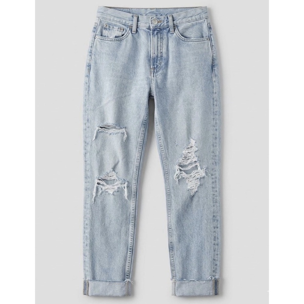 Rag & Bone Jeans Womens 26 Marilyn Mid Rise Distressed Light Wash Denim